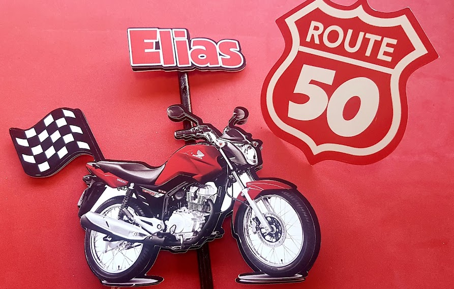 Topper para bolos moto honda personalizado